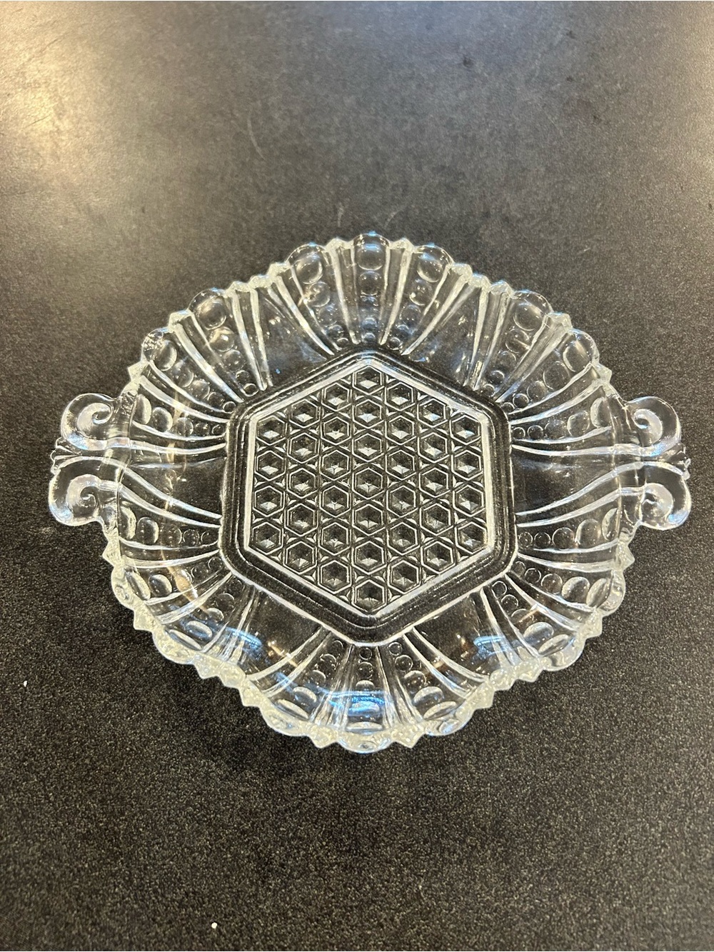 Anchor Hocking Clear Pressed Glass Bon Bon plate - Clear